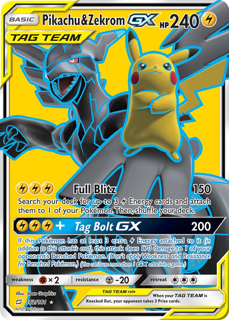 Pikachu & Zekrom-GX (TEU #162)